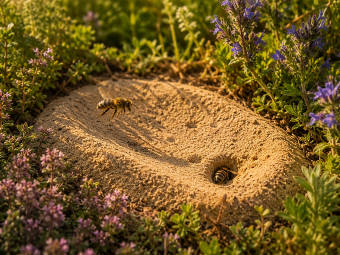 Eine Sandlinse im Garten anlegen: Lebensraum für sandliebende Wildbienen schaffen