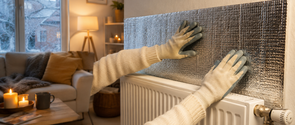 Energiesparen in der Mietwohnung: Heizkörper reflexionsfolie richtig hinterkleben