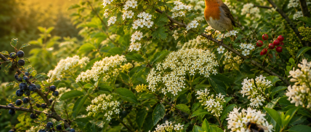 Heimische Sträucher statt Thuja: Ökologische Heckenpflanzen für Vögel und Insekten