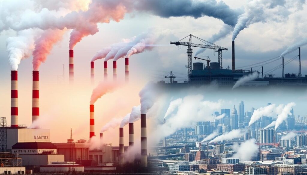 Industrieabgase in verschiedenen Branchen