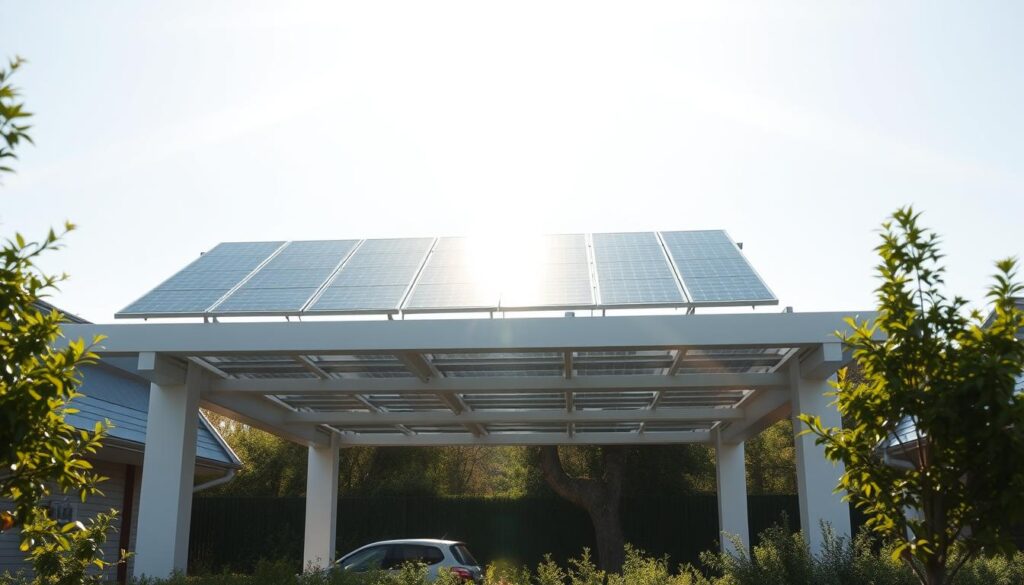 Photovoltaik Carport mit Solarmodulen