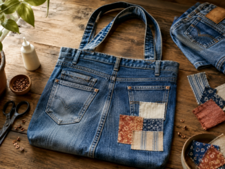 Upcycling für alte Jeans: Robuste Einkaufstaschen ohne Nähmaschine basteln
