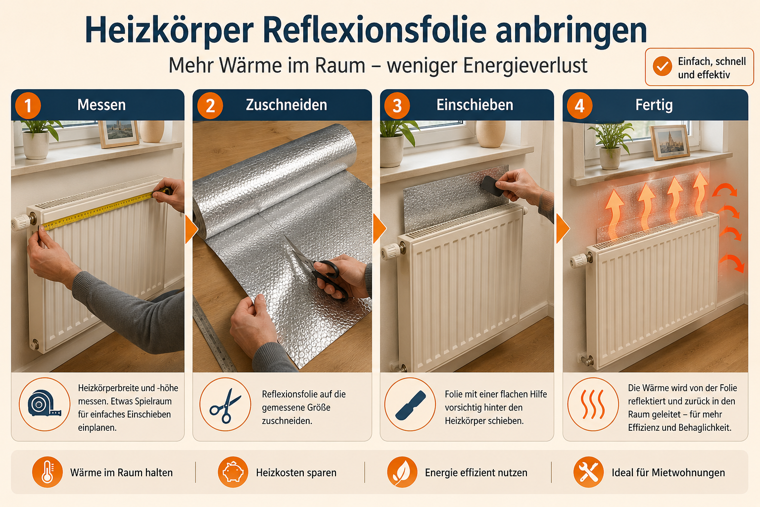 Plastikfreie Frischhaltefolie: Wachstücher auffrischen und neu beschichten 1 () editorial image showing a step-by-step flat-lay of Wachstuch renewal process on a wooden surface: a worn beeswax wrap
